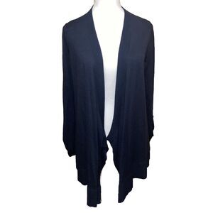 LOFT Cardigan Women's Size Medium Black Woolblend Open Front